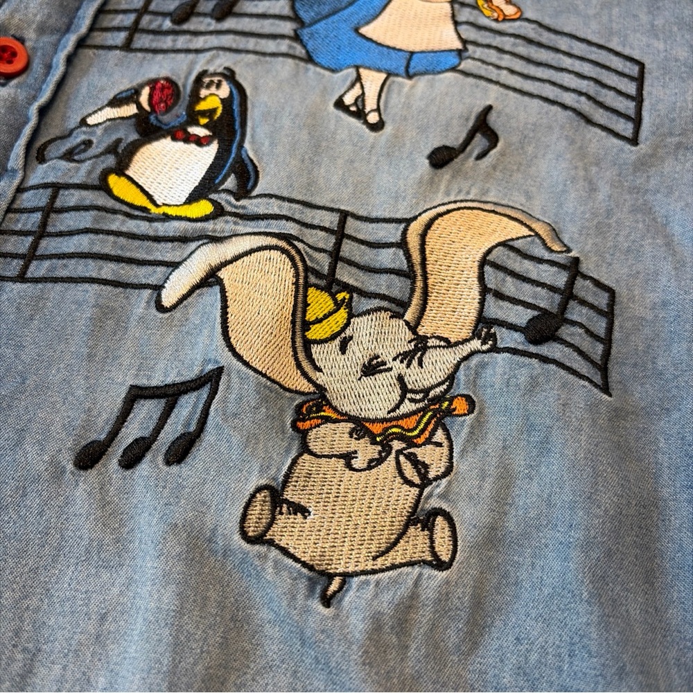 Disney 100 Years of Music and Wonder Long Sleeve Small Blue Shirt Mickey Mouse - Picture 12 of 13